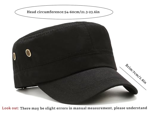 Unisex Basic Cadet Army Caps Everyday Military Style Hat - color: Black 1