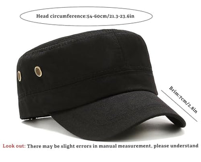Unisex Basic Cadet Army Caps Everyday Military Style Hat - color: Black 1