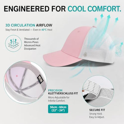 AOPREL Cloud-Touch Trucker Hat - High-Density Structured Mesh Baseball Cap Men & Women，Shape-Retaining Breathable UPF 50+ - color: Blush Pink · Soft