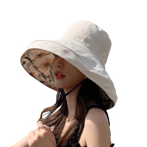 FaroDor Women's Reversible Bucket Hat UV Protection Packable Travel Cap Wide Brim Sun Hats 2026 - color: 7beige