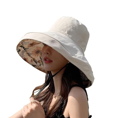 FaroDor Women's Reversible Bucket Hat UV Protection Packable Travel Cap Wide Brim Sun Hats 2026 - color: 7beige
