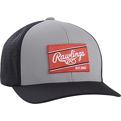 Rawlings Patch Hat | Small/Medium & Large/X-Large Sizes | Multiple Colors - color: Graphite/Black, size: Small