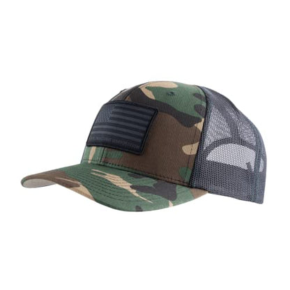 Magpul Trucker Hat Snap Back Baseball Cap, One Size Fits Most - color: Standard Patch Woodland Camo