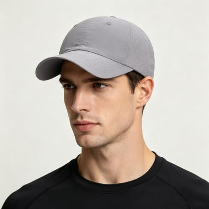 Cmonie 3Pcs Quick Dry Baseball Hat Breathable Sport Cap - color: 3pcs-black&white&gray-e