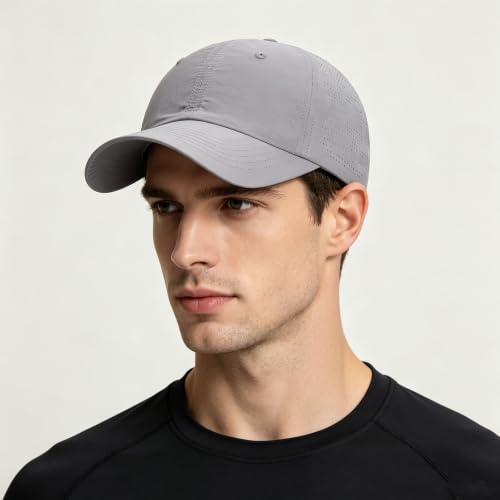 Cmonie 3Pcs Quick Dry Baseball Hat Breathable Sport Cap - color: 3pcs-black&white&gray-e