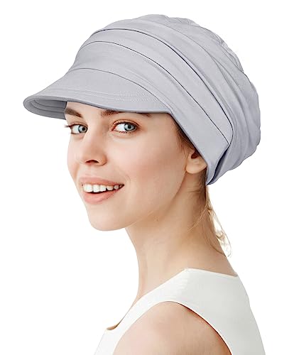 Alnorm Super Soft Breathable Viscose Slouch Hat Oversized Baseball Cap for Women - color: Light Gray
