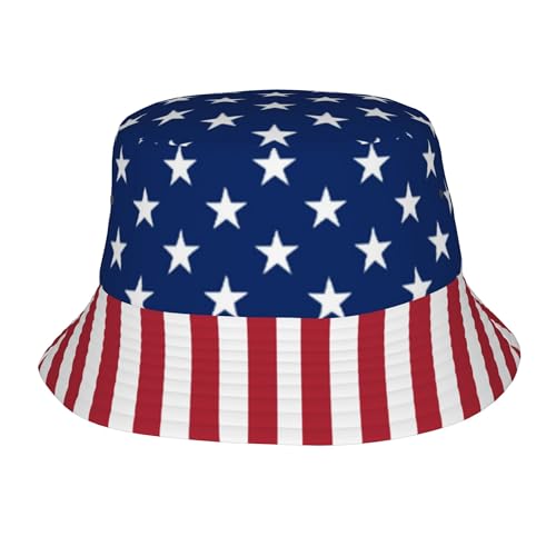 Trendy Bucket Hat - Comfortable Packable Sun Beach Hat for Women Men, Perfect for Outdoor Activities Travel Hiking - color: American Flag