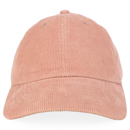 Trendy Apparel Shop Cotton Corduroy Unstructured Baseball Cap Dad Hat - color: Mauve