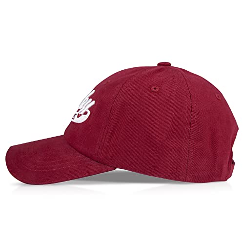 Lucky Brand Classic Cotton Adjustable | Dad Hat | Baseball Cap | Golf | Fishing | Low Profile | 5 Panel Design - color: 1990 Embroidered - Red