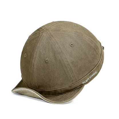 CLAPE Short Brim Baseball Cap for Men, Cotton Adjustable Travel Hat - color: Clsb06-khaki