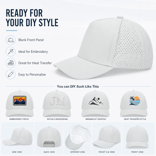 5 Panel Baseball Cap Quick Dry Mesh Snapback Hat for Women Men - color: Lightgrey