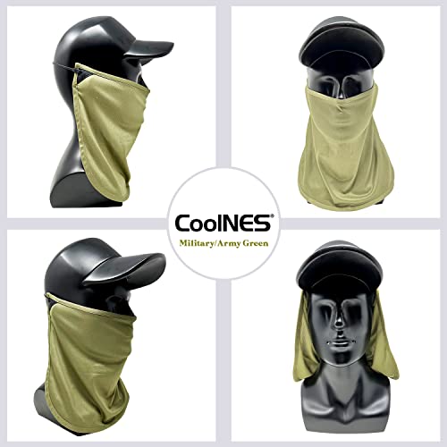 CoolNES - UV Sun Protection Neck Drape Adjustable Multifunctional 2 in 1 Face Covering for Outdoor Fishing - Unisex - color: Coolnes-neonlime