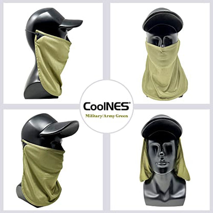 CoolNES - UV Sun Protection Neck Drape Adjustable Multifunctional 2 in 1 Face Covering for Outdoor Fishing - Unisex - color: Coolnes-neonlime