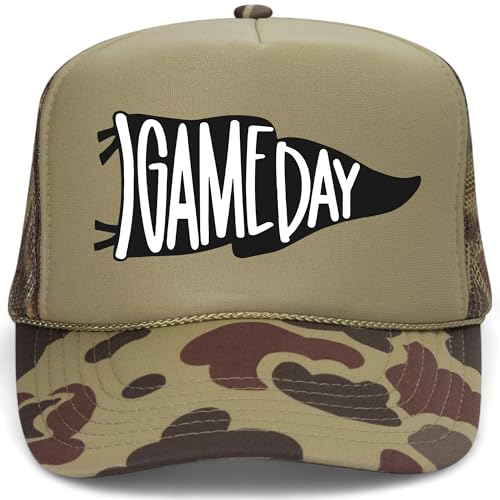 Game Day Flag Hat - color: Light Green Camo Foam Mesh Back