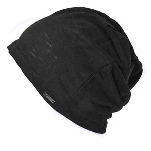 CHARM Mens Summer Linen Beanie - color: Black