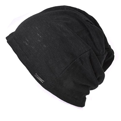 CHARM Mens Summer Linen Beanie - color: Black