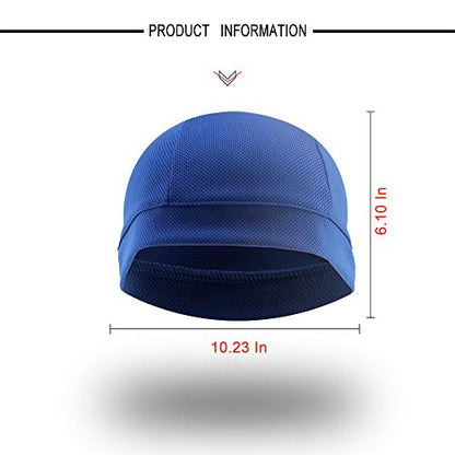 3 Pack Cooling Skull Cap Helmet Liner Sweat Wicking Breathable Hat for Men - color: Black,royal Blue,grey