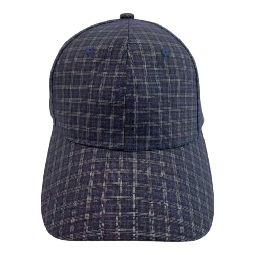 Unisex Plaid Baseball Cap Classic Checkered Cotton Dad Hat Retro Adjustable - color: Blue
