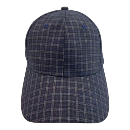 Unisex Plaid Baseball Cap Classic Checkered Cotton Dad Hat Retro Adjustable - color: Blue