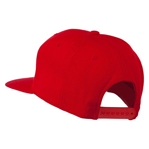 e4Hats.com Gold Lion Embroidered Wool Snapback Cap - color: Red