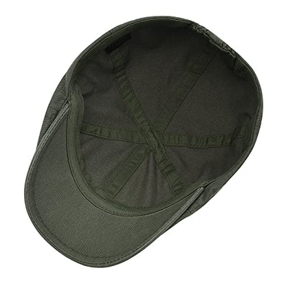VOBOOM Cotton Flat Cabbie Hat Gatsby Ivy Irish Hunting Newsboy Cap - color: Army Green