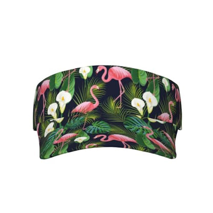 Adjustable Sun Visor Hats, Lightweight Open-Top Sports Visors - color: Flamingo