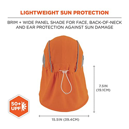 Ergodyne Womens High-performance Hat And Neck Shade Baseball Cap, Orange - color: Orange