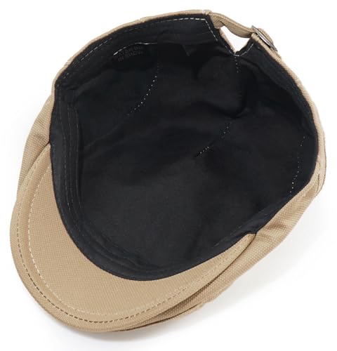 Newsboy Hats for Men Flat Cap Adjustable Irish Cabbie Ivy Driving Hunting Hat - color: Khaki
