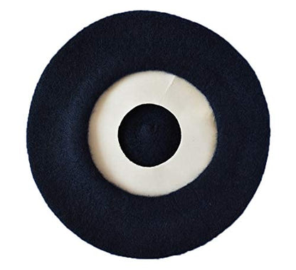 Kids Girls Boys Solid Color Classic French Style Beret Beanie Hat - color: Navy Blue