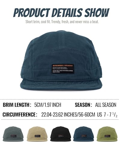 Croogo Short Brim Baseball Cap 5 Panel Flat Brim Hat for Men Street Style - color: Dy09-blue