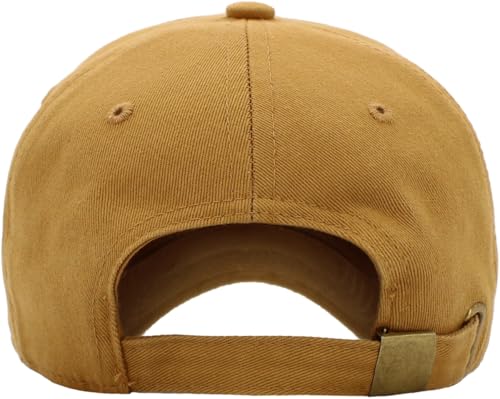 KBETHOS Classic Unisex Cotton Adjustable Low Crown Baseball Cap – Plain Dad Hat - color: Wheat