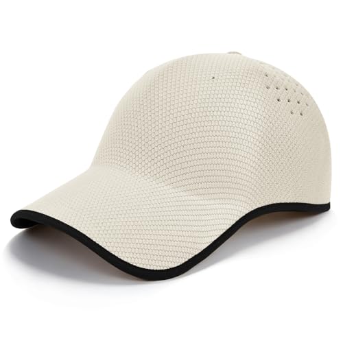 ZOORON Uncrushable Baseball Cap, Seamless Hats with Breathable Air Holes - color: Beige