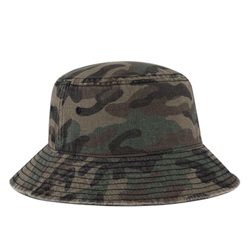 Ashen Fane Garment Washed Combed Cotton Twill Packable Lightweight Unisex Bucket Hat - color: Camo 4, size: Medium