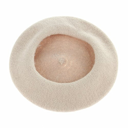 Kids Girls French Beret Hat Artist Hat Solid Warm Beanie Cap Winter Autumn - color: Beige
