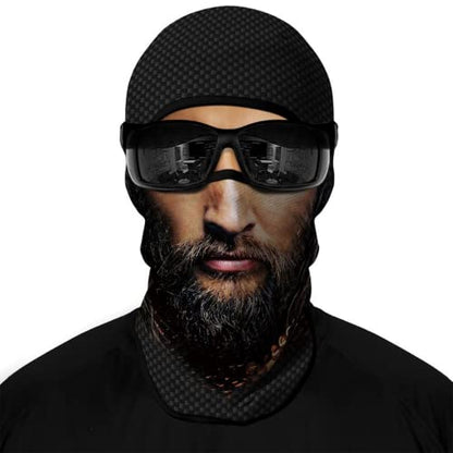 Obacle Balaclava Face Mask for Men Women Motorcycle Ski Hunting Cycling Fishing - color: Men With Beard Handsome