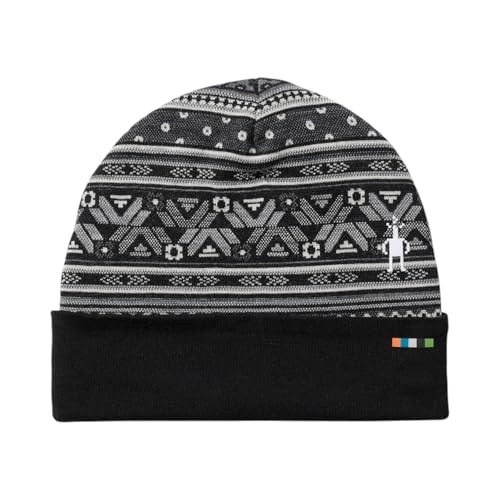 SmartWool Unisex Adult Thermal Merino Reversible Cuffed Beanie - color: Black Fair Isle Fun
