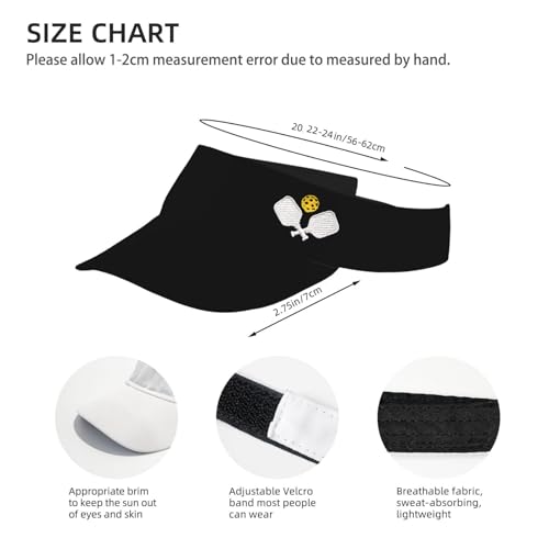 Embroidered Pickleball Visor Men Women,Gifts for Pickleball Lovers - color: Black, style: Pickleball Sport