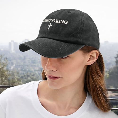 Man of God Husband Dad Embroidered Hat Camping Caps for Women - color: Christ is King Christian Cross Religious Jesus 12