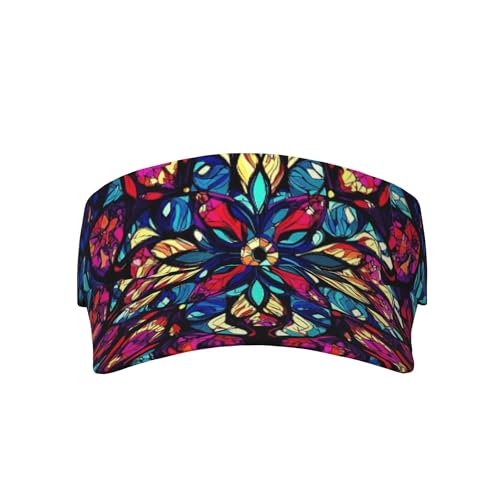 Vintage Mandala Sports Sun Visor Hat Men Women Adjustable Hats Empty Top Cap for Running Tennis Golf - color: Color-14