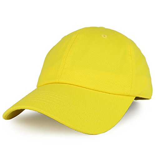 Trendy Apparel Shop Plain Unstructured Relaxed Style Dad Hat - color: Yellow