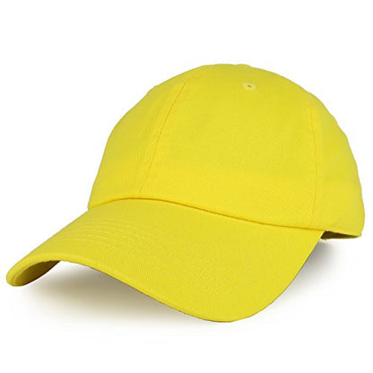 Trendy Apparel Shop Plain Unstructured Relaxed Style Dad Hat - color: Yellow