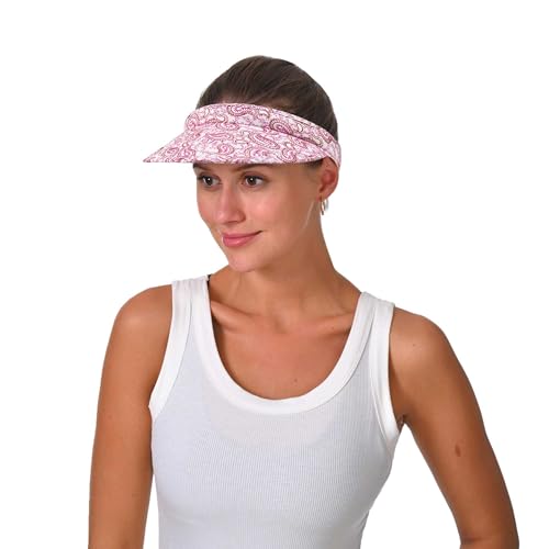 Cotton Visor Hat Women Men Clip-on Visors Hats Adjustable Outdoor Sports Golf Beach Wide Brim Sun Cap - color: Multipleb-pink