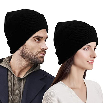 LCZTN 4 Pack Winter Ski Beanie Hat for Men＆Women,Warm Fisherman Cuffed Knit Cap Unisex