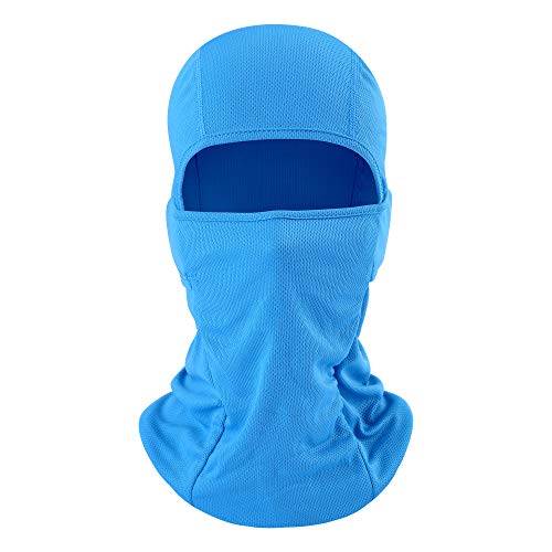 Balaclava Face Mask Adjustable Windproof UV Protection Hood - color: Light Blue