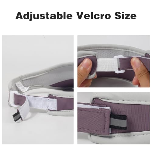 Sun Visor Caps Foldable Brim Adjustable Visor Hats for Women Men - color: Deeppurple G