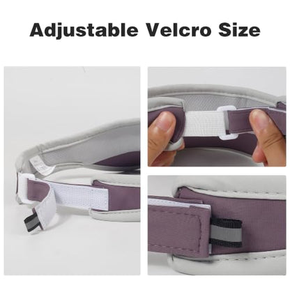 Sun Visor Caps Foldable Brim Adjustable Visor Hats for Women Men - color: Deeppurple G