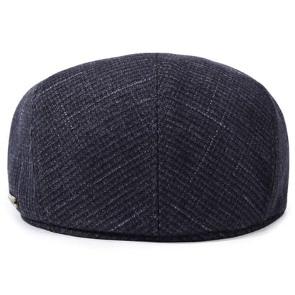 Men's Newsboy Hat with Earflaps Flat Ivy Caps Irish Cabbie Cap - color: Dark Square