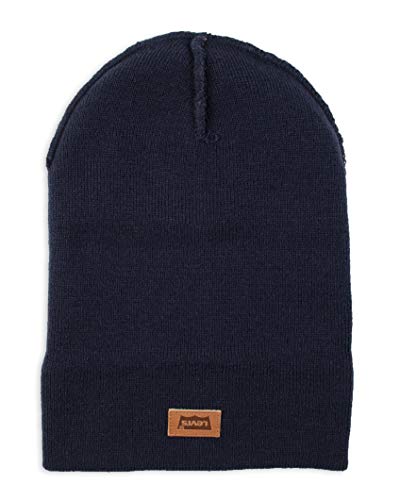 Levi's Mens All-Season Hero Beanie Soft Knit Cuffed Winter Hat, Warm & Comfortable Everyday Style - color: Navy Solid
