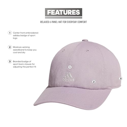 adidas Women's Saturday 2 Hat Baseball Cap - color: Preloved Fig Purple/Off White/2