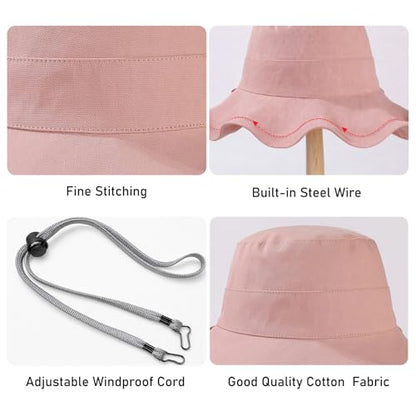 Women Wide Brim Sun Protection Hat Summer Fishing Hats - color: M2822-pink